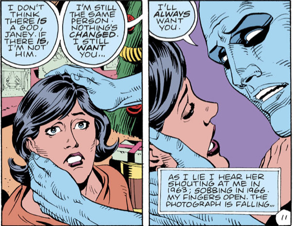 Two panels from the Watchmen comics.
