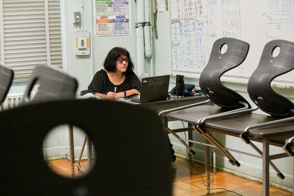 Yolanda Franco, a teaching assistant at Hollywood High School, conducted class remotely last week in Los Angeles.