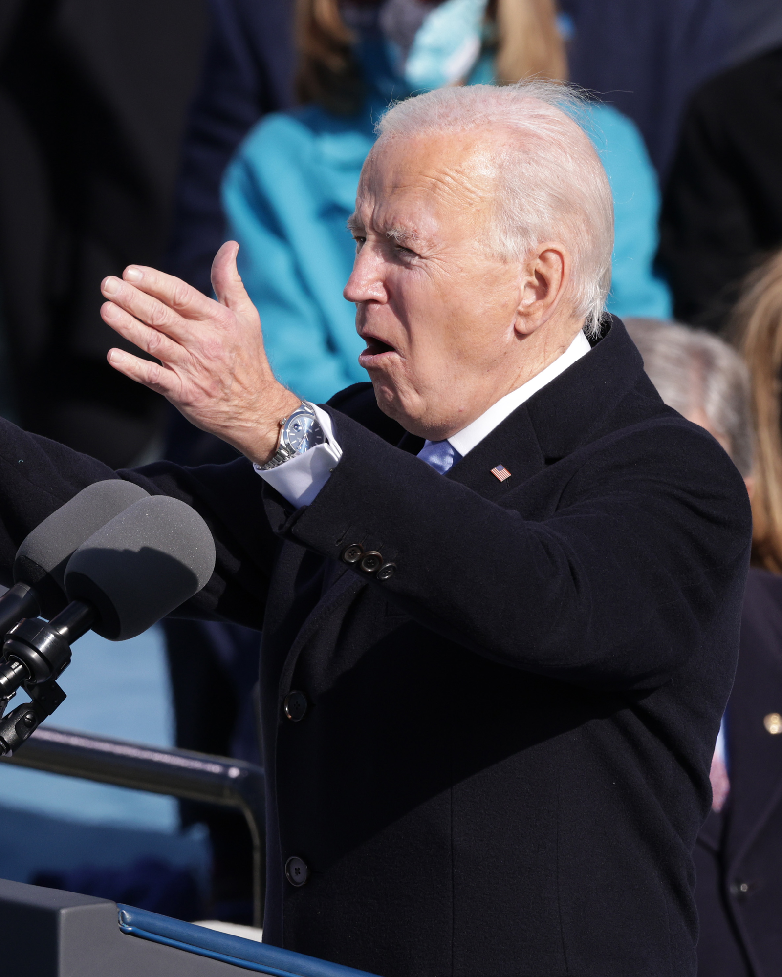 Joe Biden speaking at his inauguration